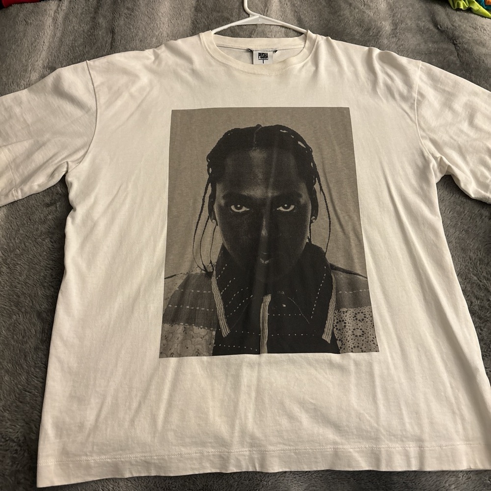Zara Cream Graphic Tee with Bold Portrait